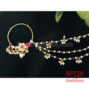 Bridal Ruby Kundan Nath Nose Ring