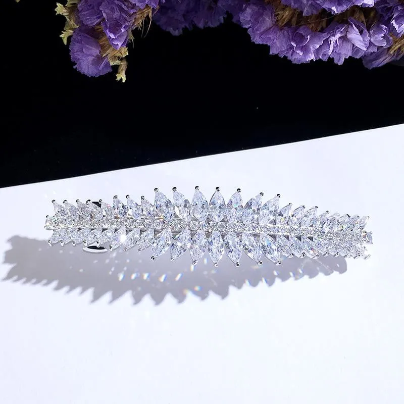 Bridal Water Drop Hair Comb Hair Clip Luxury Zircon Barrette Head Piece Wedding  SS001