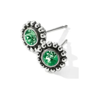 Brighton | Silver Tone Twinkle Mini Post Earrings in Peridot