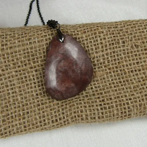 Brown Zebra Jasper Gemstone Pendant Necklace