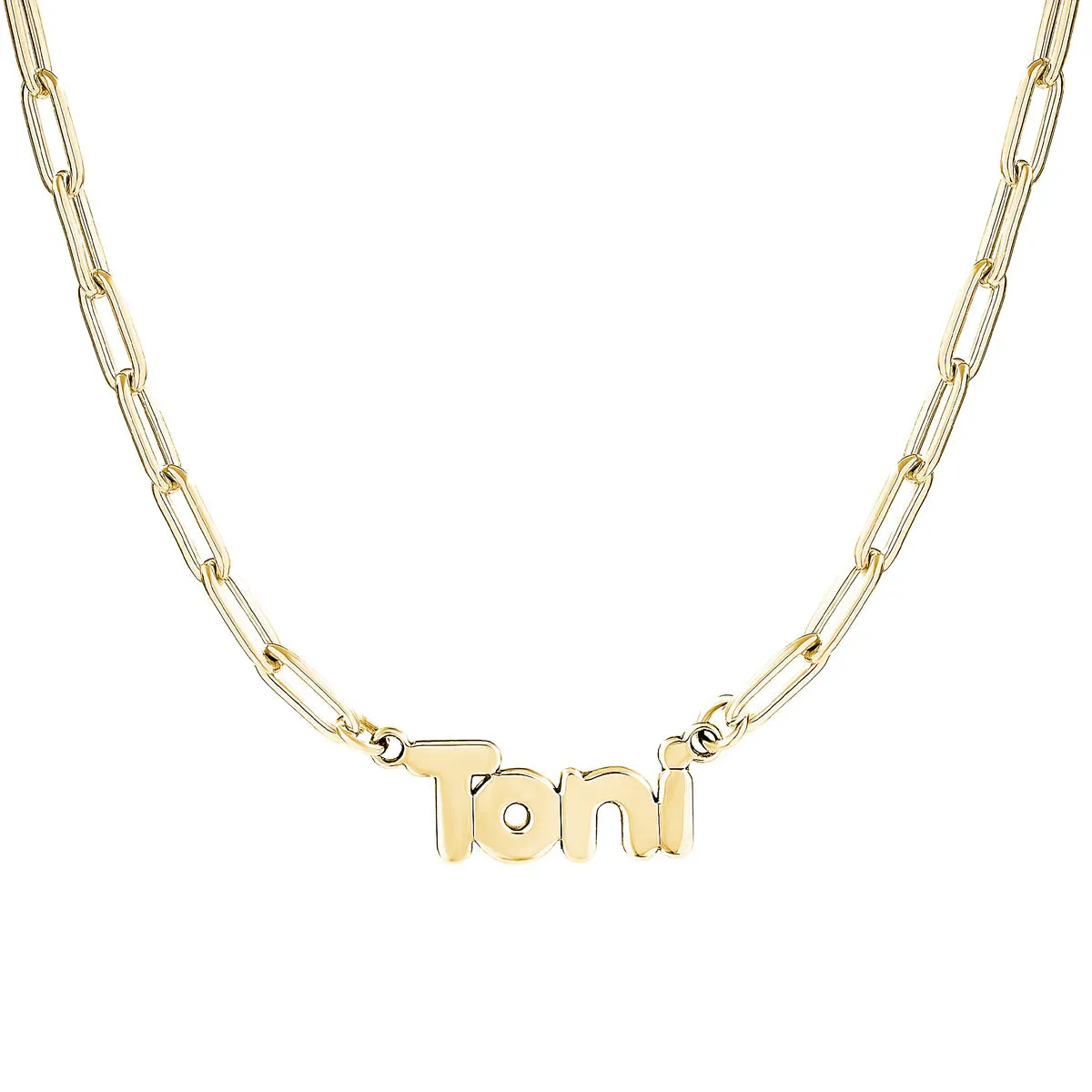 Bubble Name Paperclip Necklace