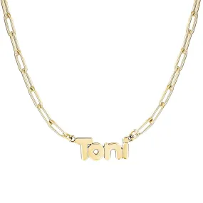 Bubble Name Paperclip Necklace