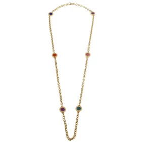 Bulgari Coral Lapis Onyx Gold Necklace