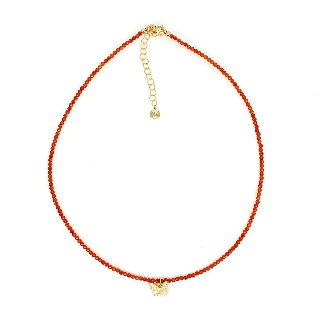 Carnelian Butterfly Choker