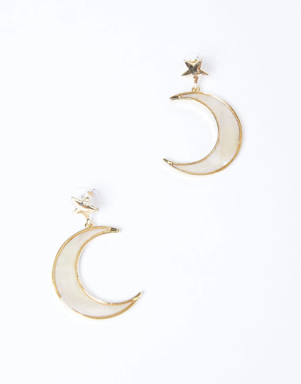 Celestial Iridescent Moon Earrings