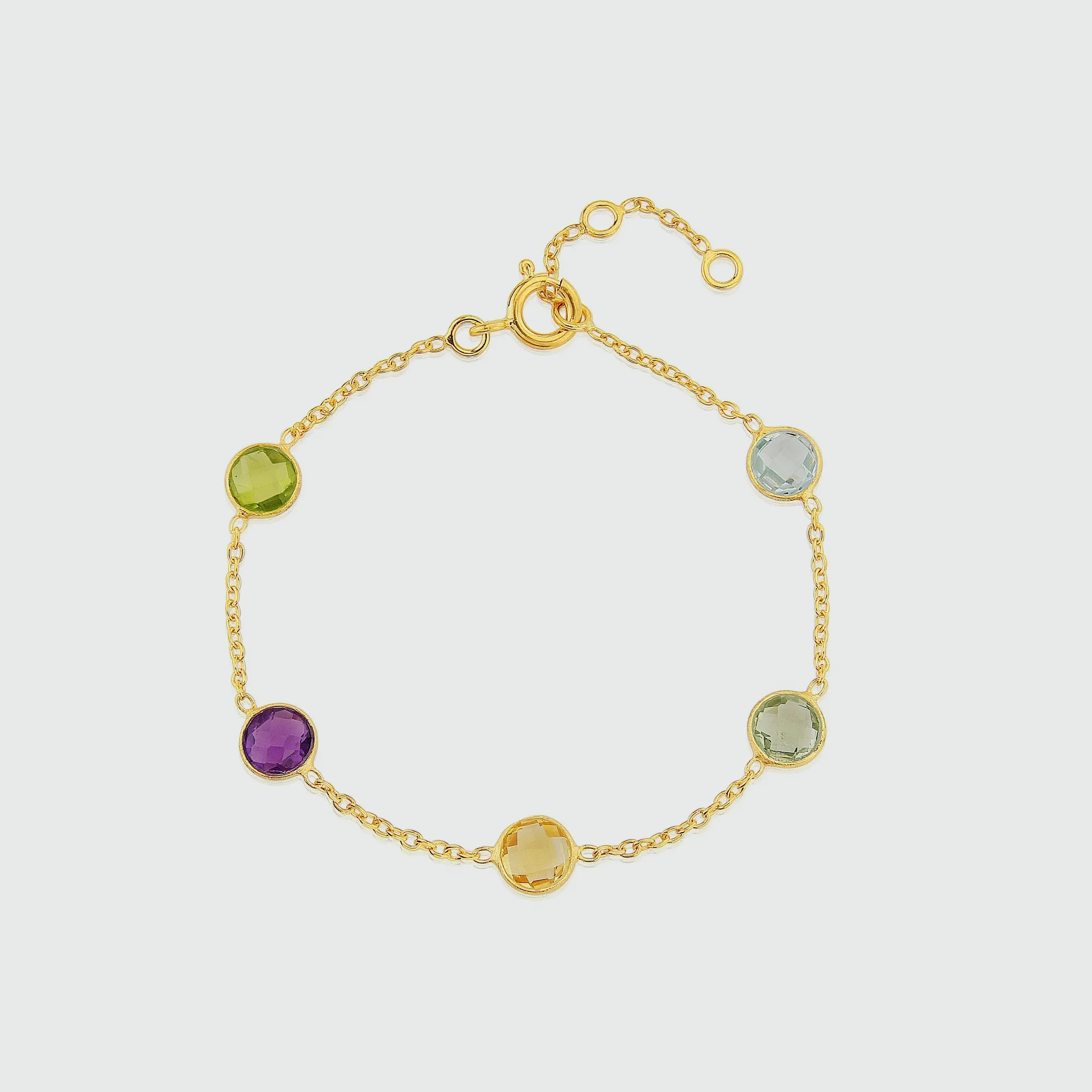 Chennai Multi Gemstone & Gold Vermeil Bracelet