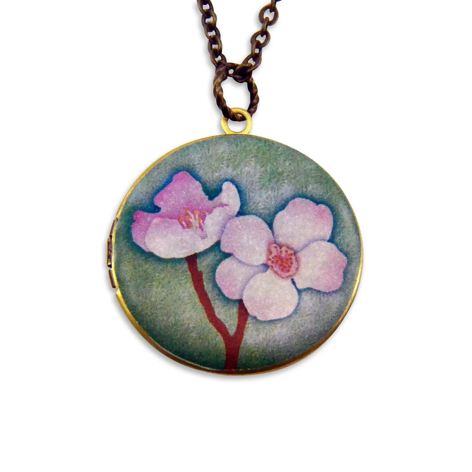 Cherry Blossom Vintage Theme Photo Locket