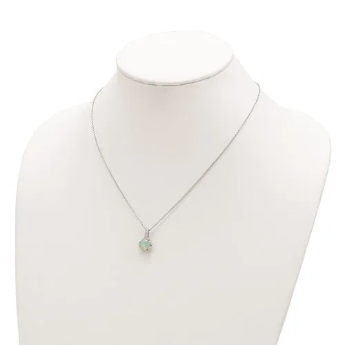 Cheryl M Sterling Silver Cubic Zirconia and White Opal Necklace