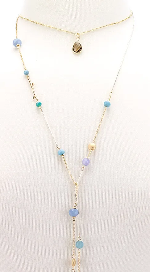 Choker Drop Pendant Beaded Lariat