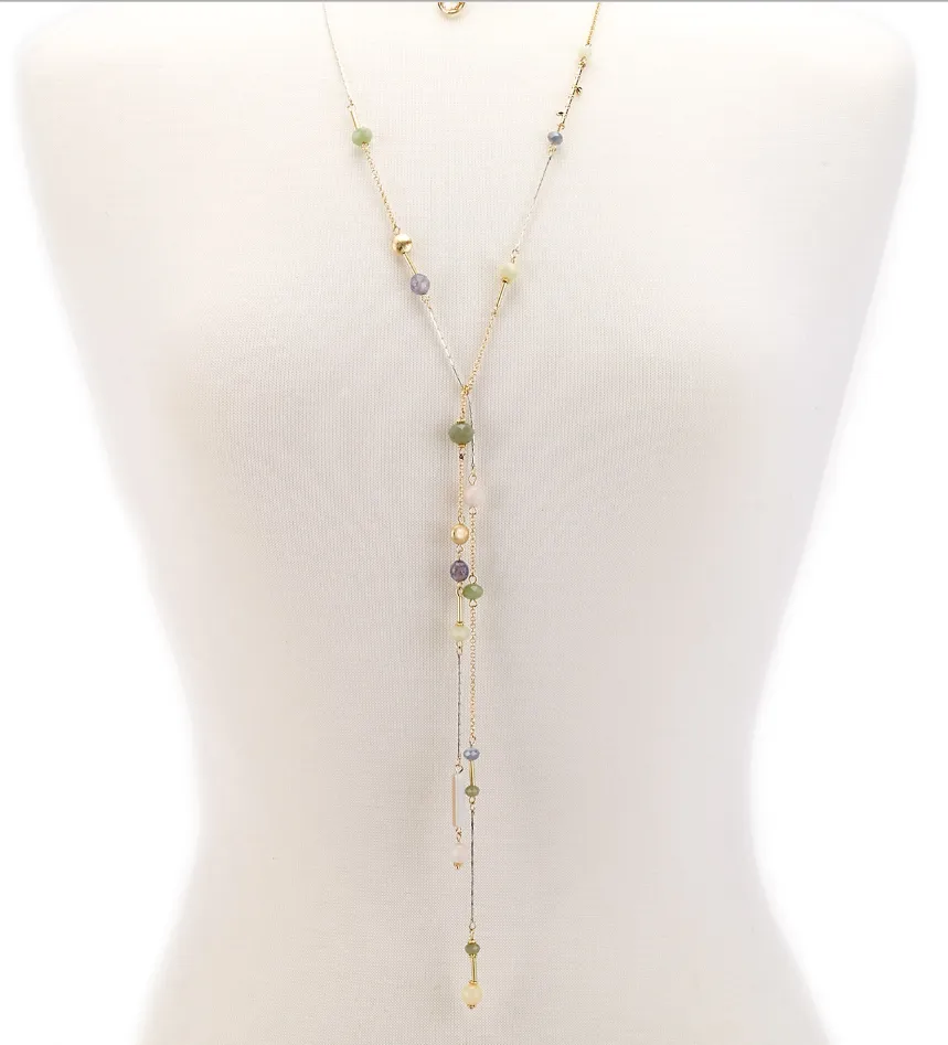 Choker Drop Pendant Beaded Lariat