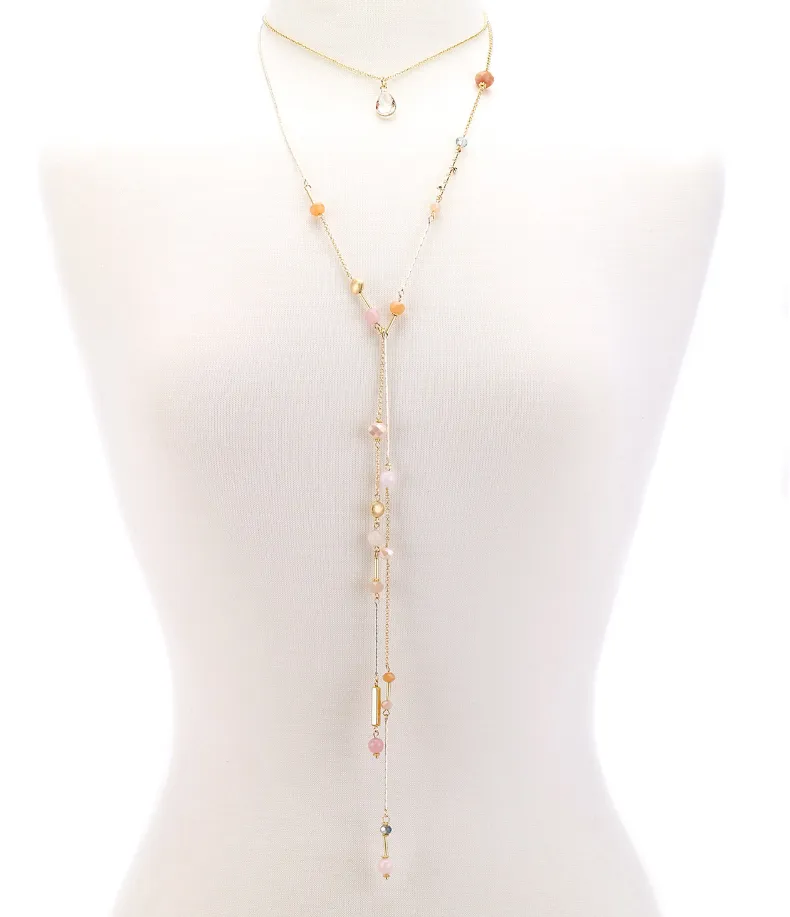 Choker Drop Pendant Beaded Lariat