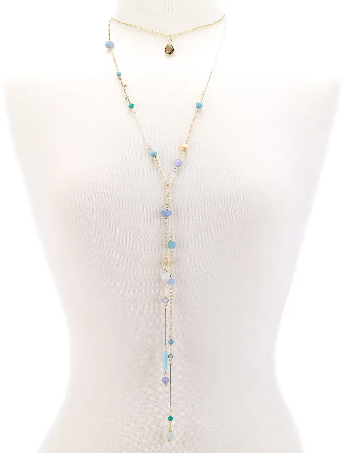 Choker Drop Pendant Beaded Lariat