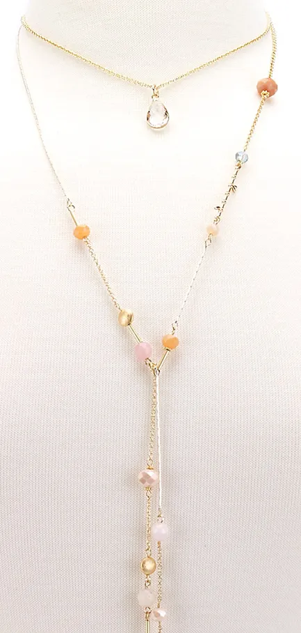 Choker Drop Pendant Beaded Lariat