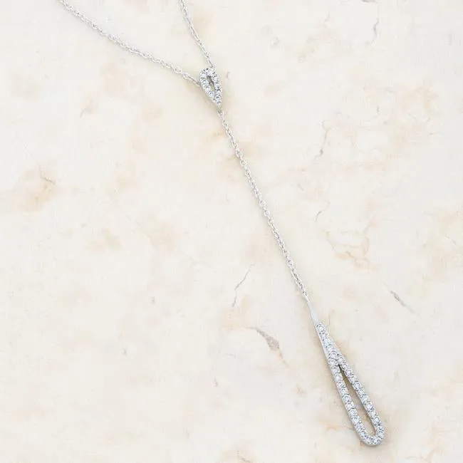 Chrisette CZ Lariat Necklace