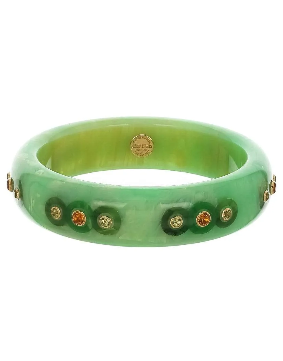 Citrine & Peridot Green Bakelite Bangle