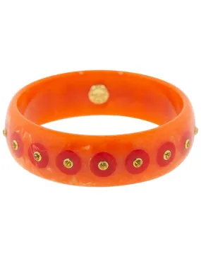 Citrine Orange and Red Bakelite Bangle