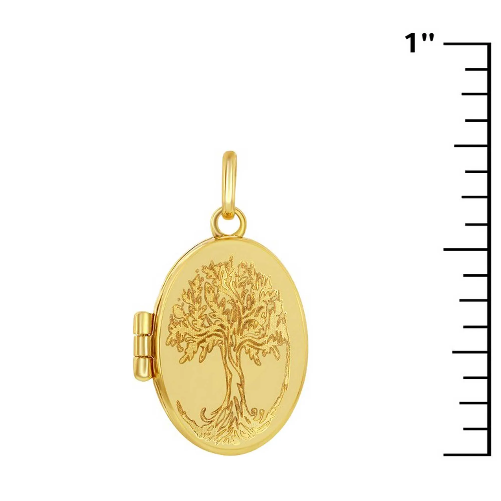 Classic Gold  Women's Locket - 14K Yellow Gold Tree of Life Oval | 14J-203