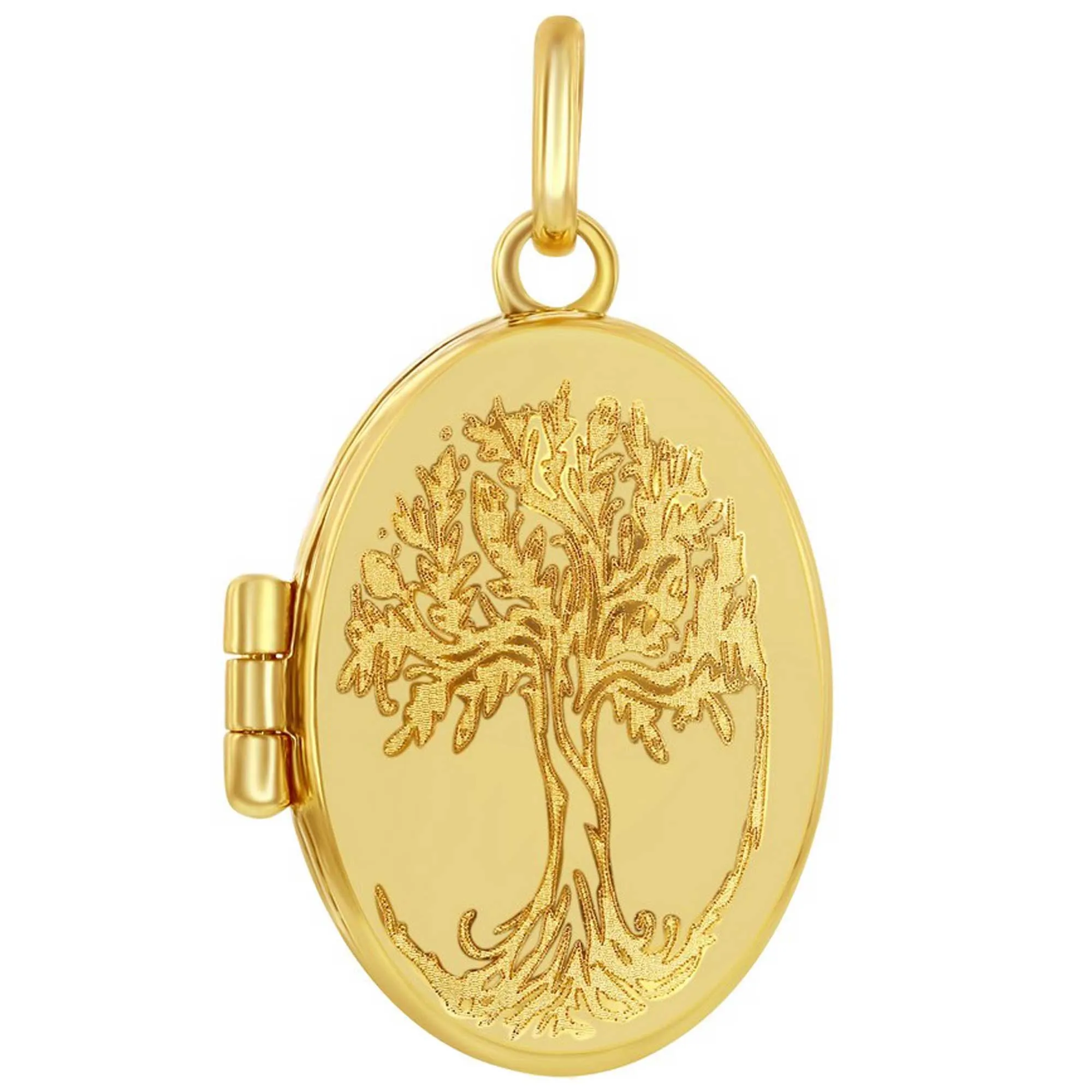 Classic Gold  Women's Locket - 14K Yellow Gold Tree of Life Oval | 14J-203