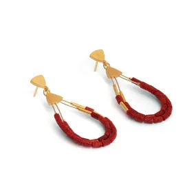 Cleni Red Coral Earrings - 15585296