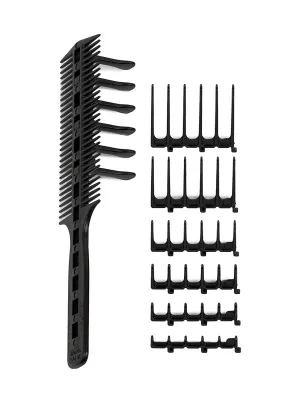 CombPal Scissor Clipper Over Comb Hair Cutting Tool - Barber Hair cutting kit - DIY Home Hair cutting Guide Comb Set (Classic Set, Black)