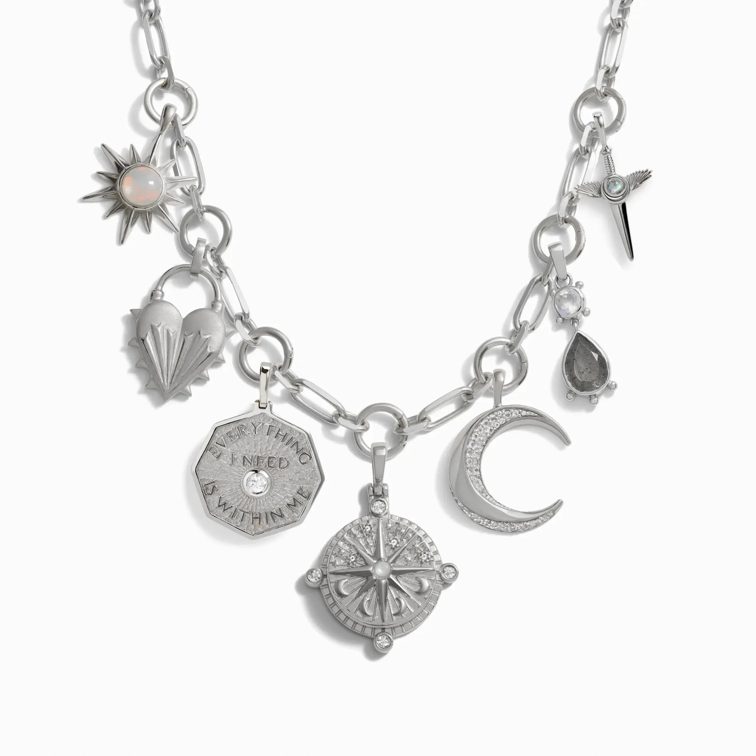 Compass Statement Charm Necklace