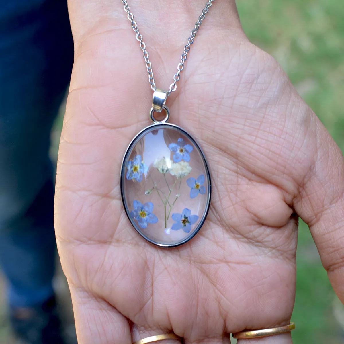 Contemplating Constellation Real Dried Flower Necklace