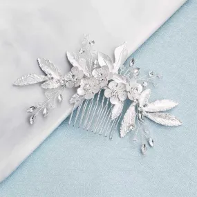 Crystal Flower Hair Comb Bridal Wedding Day Accessory