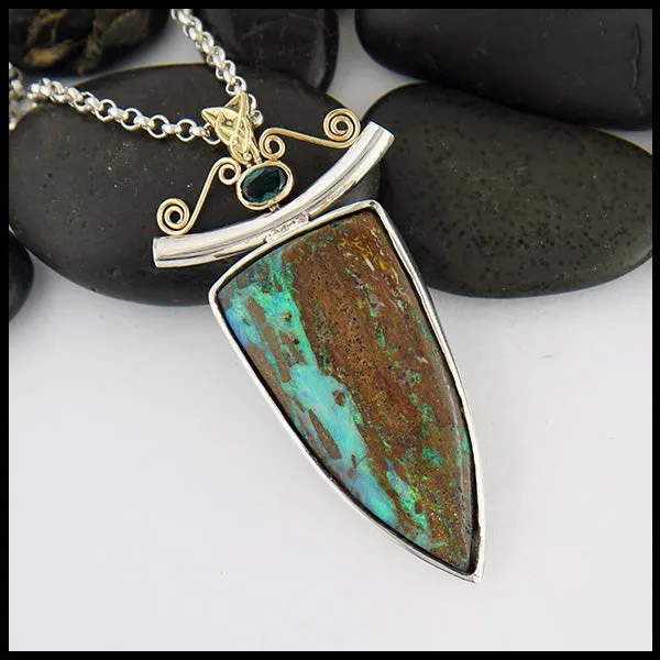 Custom Opal and Tourmaline Pendant