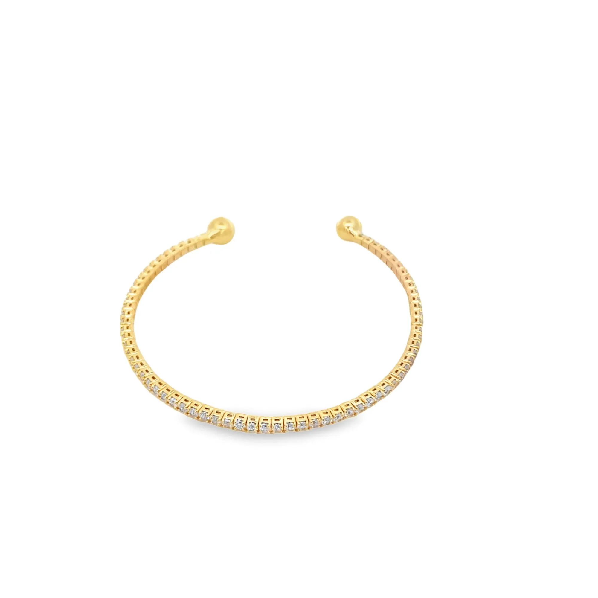 CZ Paved Stone Bangle Bracelet (B100)