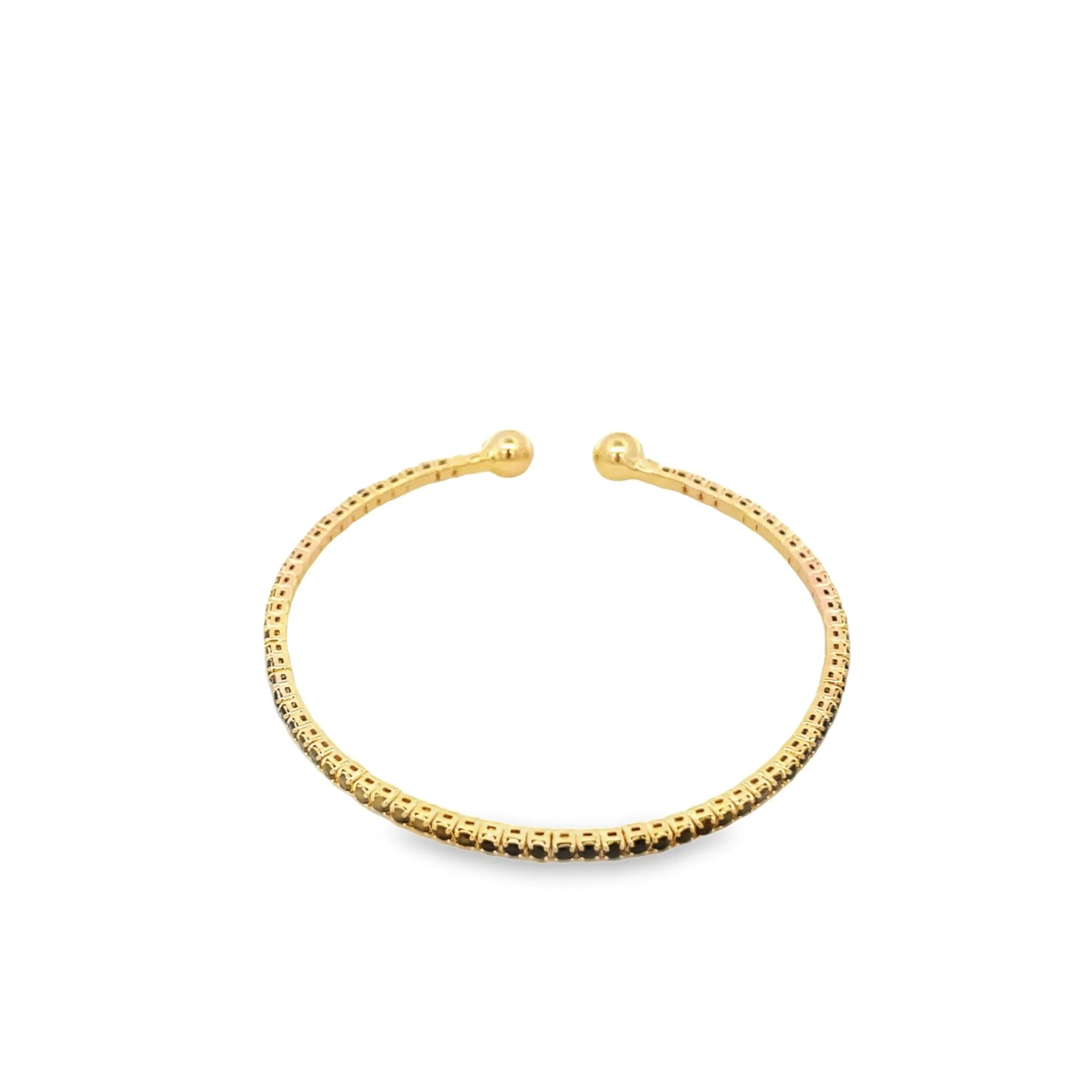 CZ Paved Stone Bangle Bracelet (B100)