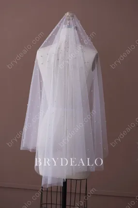 Delicate Pearls Waltz Drop Bridal Veil