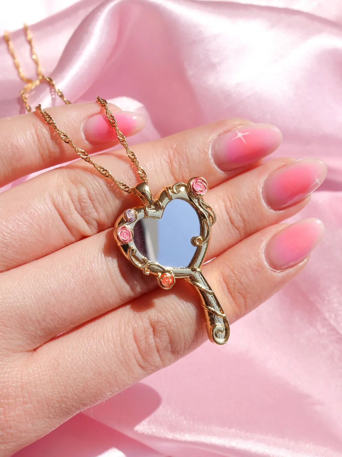 Diamond Chateau Melody Mirror Necklace, Friendship Necklaces