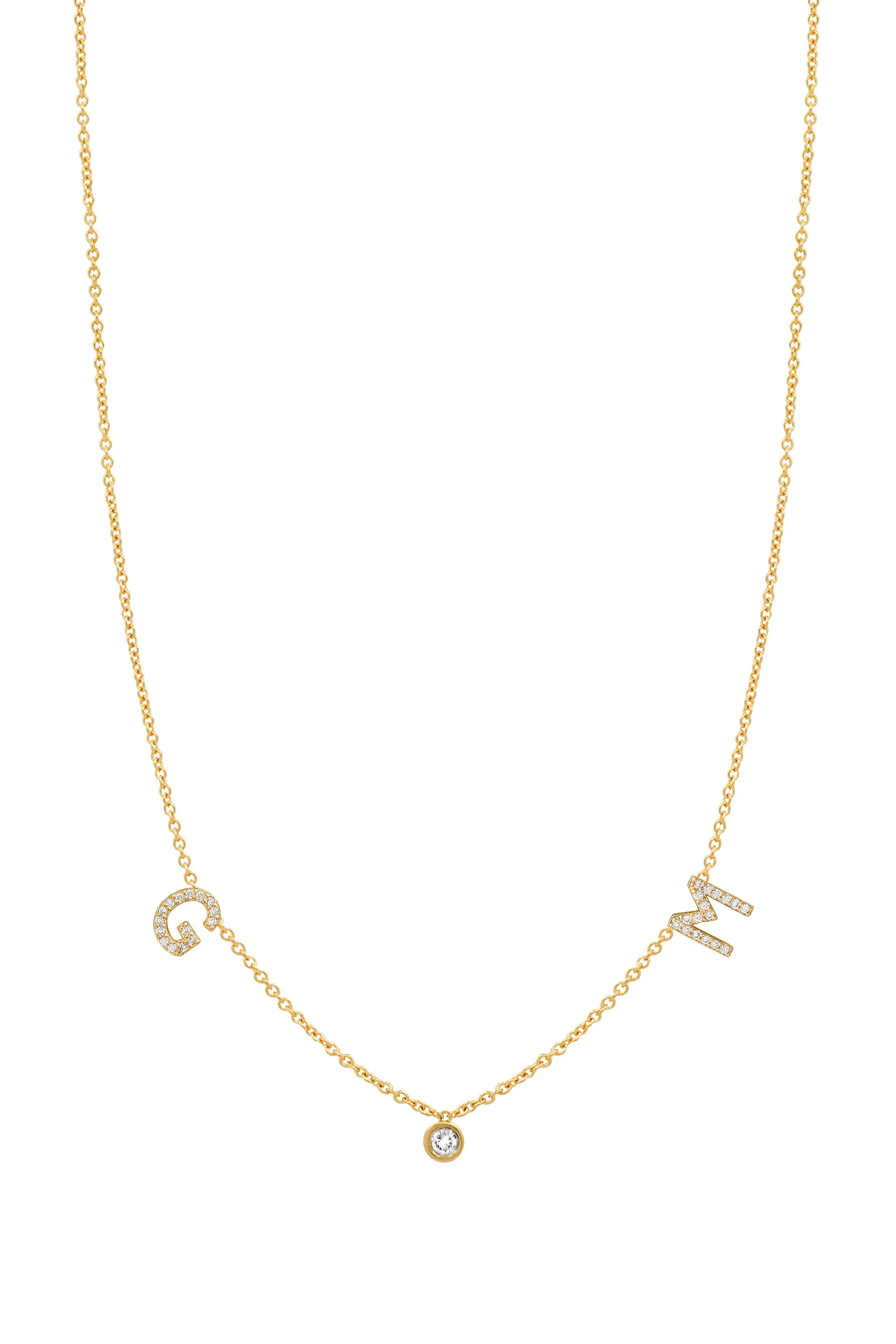 Diamond Initials and Diamond Necklace