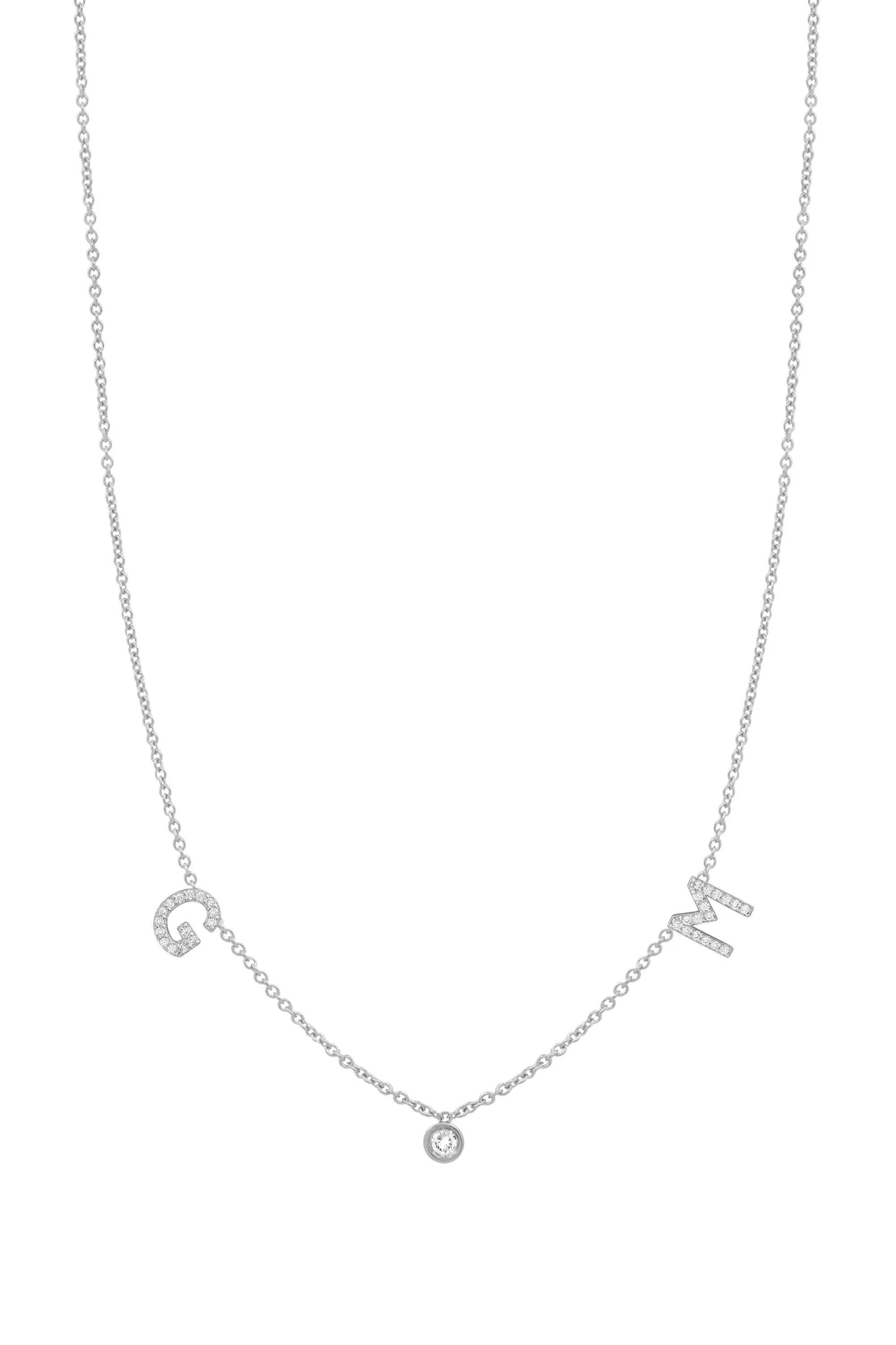 Diamond Initials and Diamond Necklace