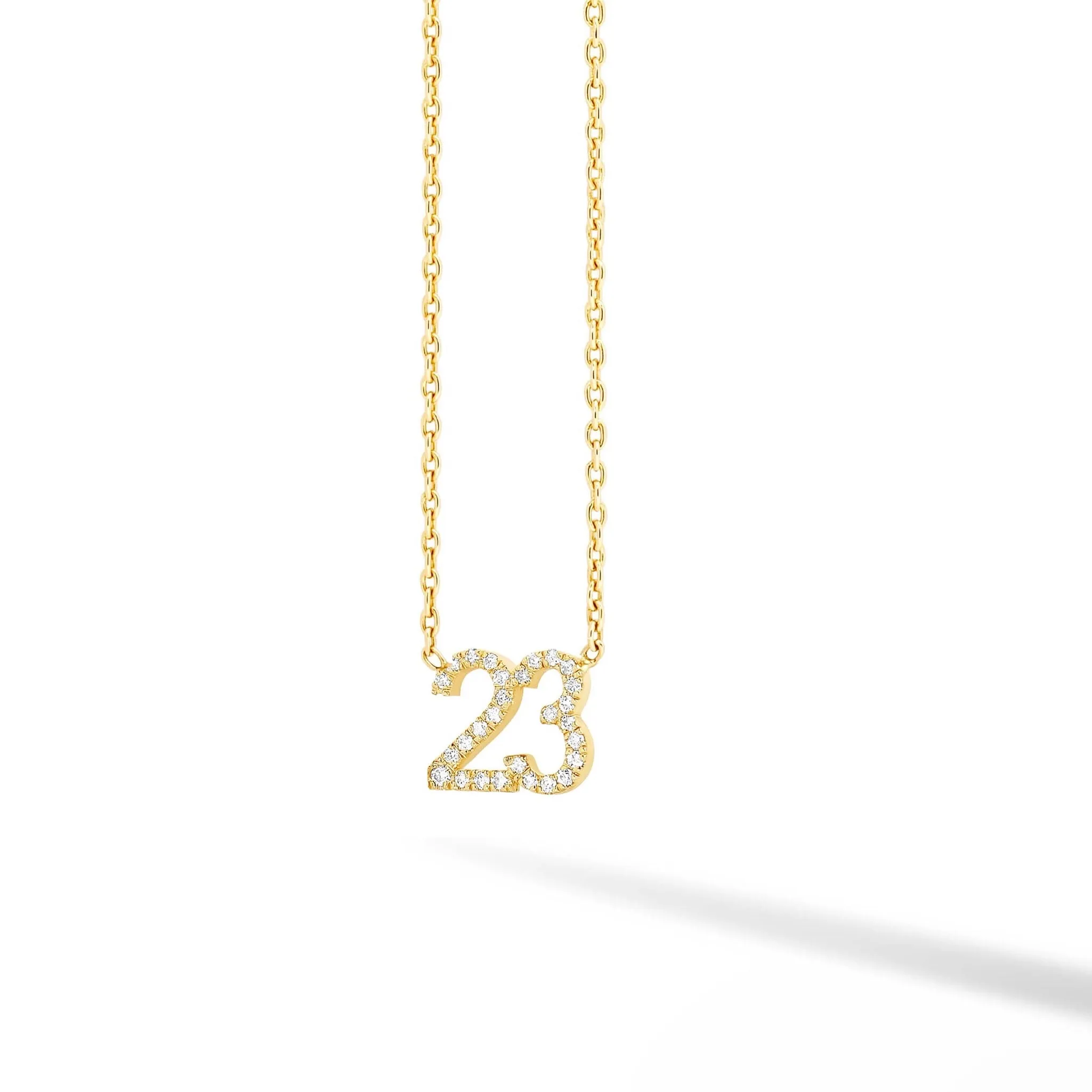 Diamond Pave Custom Numbers Necklace