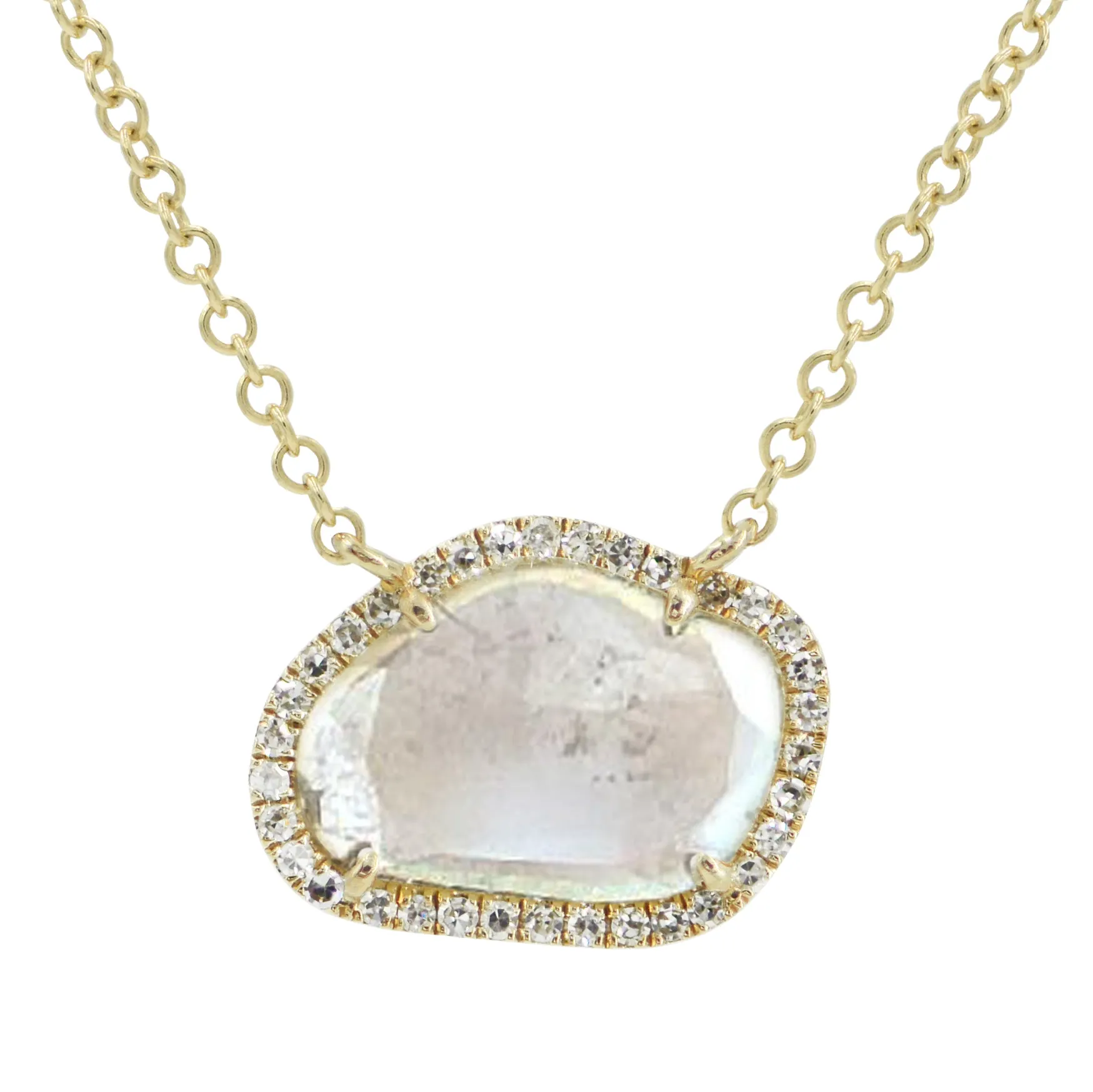 Diamond Slice Necklace in 14k Yellow Gold - Dream