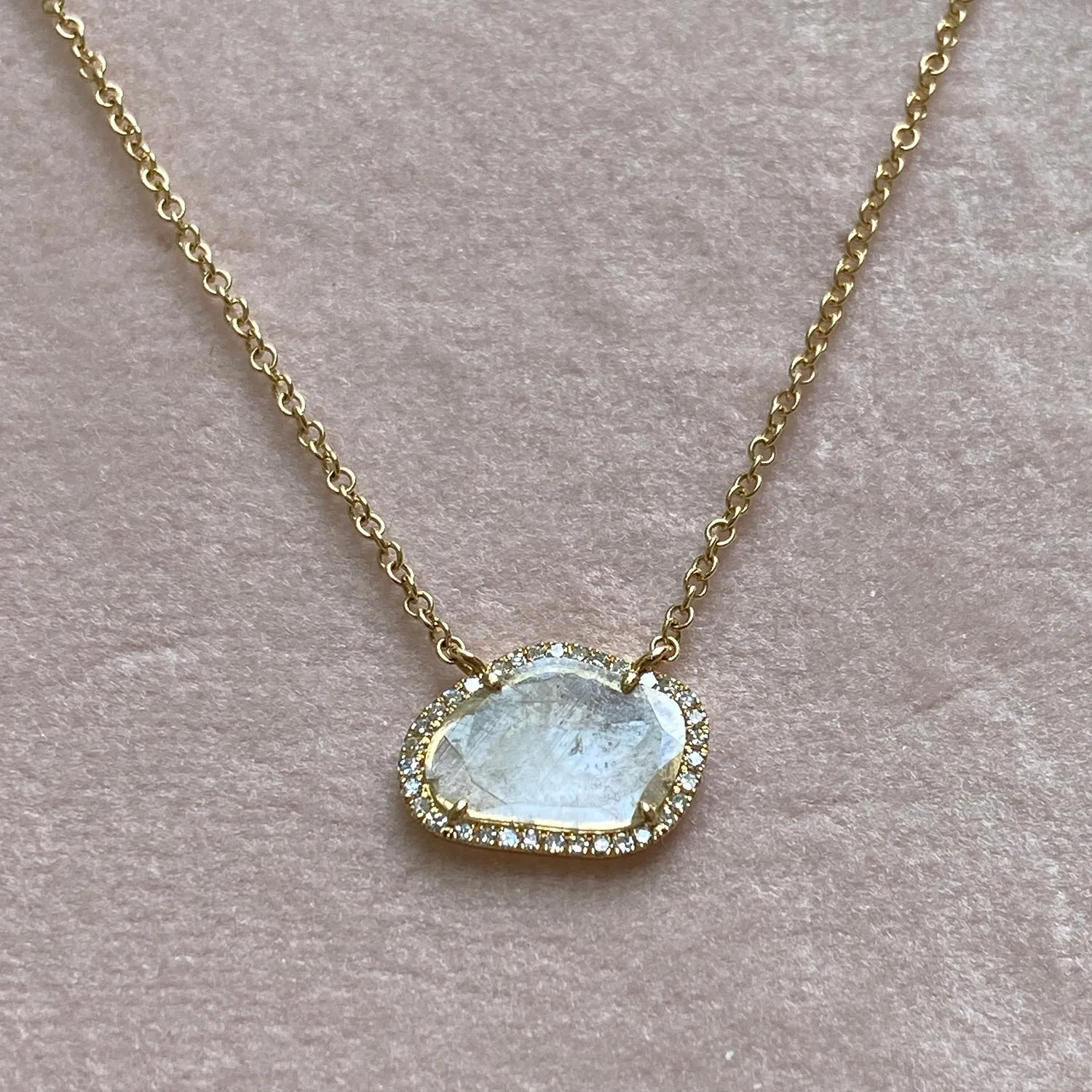 Diamond Slice Necklace in 14k Yellow Gold - Dream