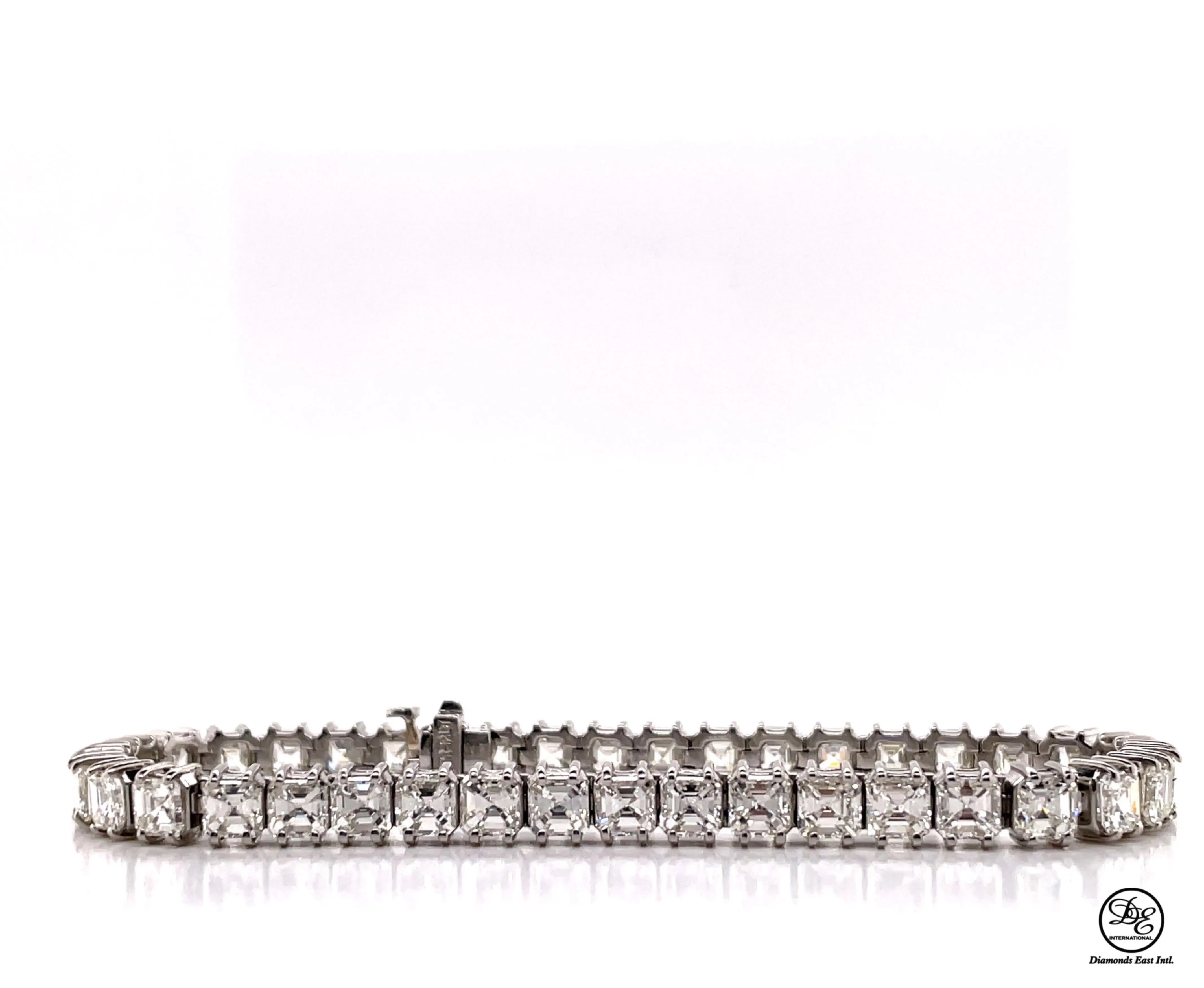 Diamond Tennis Bracelet Ascher Cut Total Ct 16.22ct F/VS