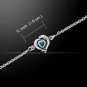 Dolphin Silver Heart Anklet - 925 Real Silver