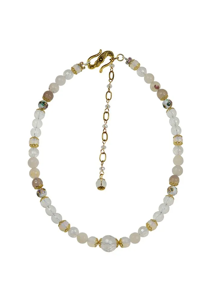 Dove crystal agate necklace by Rosie Fox