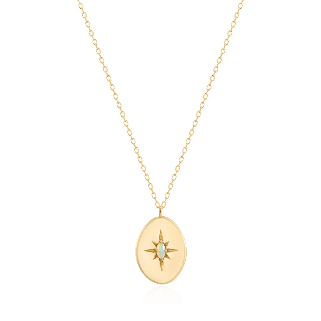 ELARA | Opal Disc Necklac