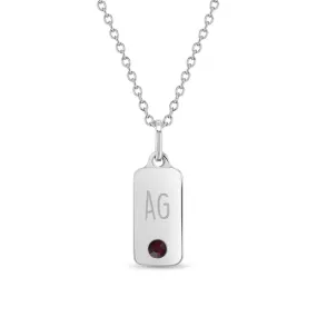 Engraved Tag Women's Pendant/Necklace - Sterling Silver