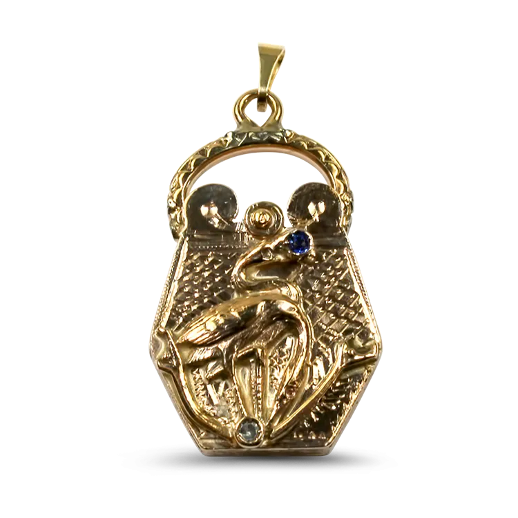 Estate 14K Yellow Bird Locket / Pendant