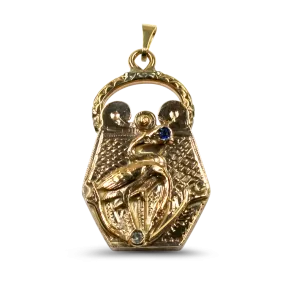 Estate 14K Yellow Bird Locket / Pendant