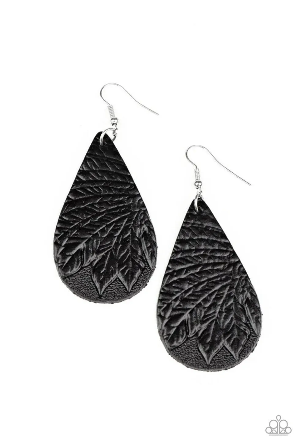 Everyone Remain PALM! - Black Earrings - Paparazzi Accessories