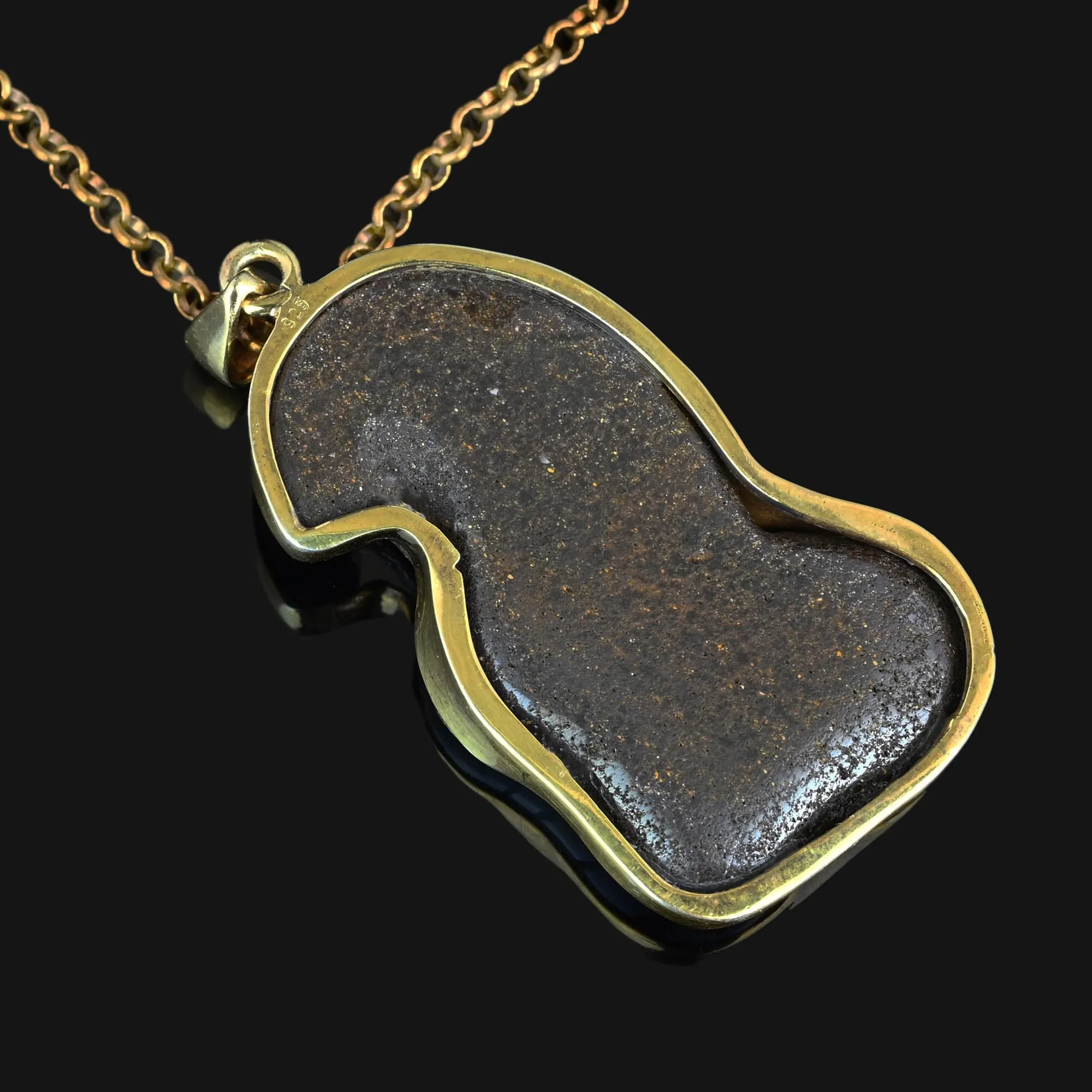 Extra Large Carved Leaf Boulder Opal Pendant Necklace