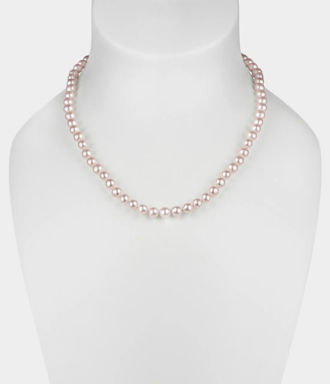 Faith Pearl Necklace / Sterling Silver / Pink Pearls