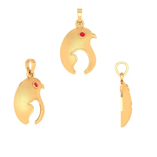 Finesse Fledgling Design 22k Gold Pendant For Girls