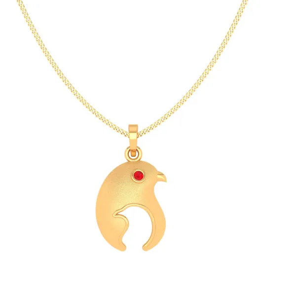 Finesse Fledgling Design 22k Gold Pendant For Girls