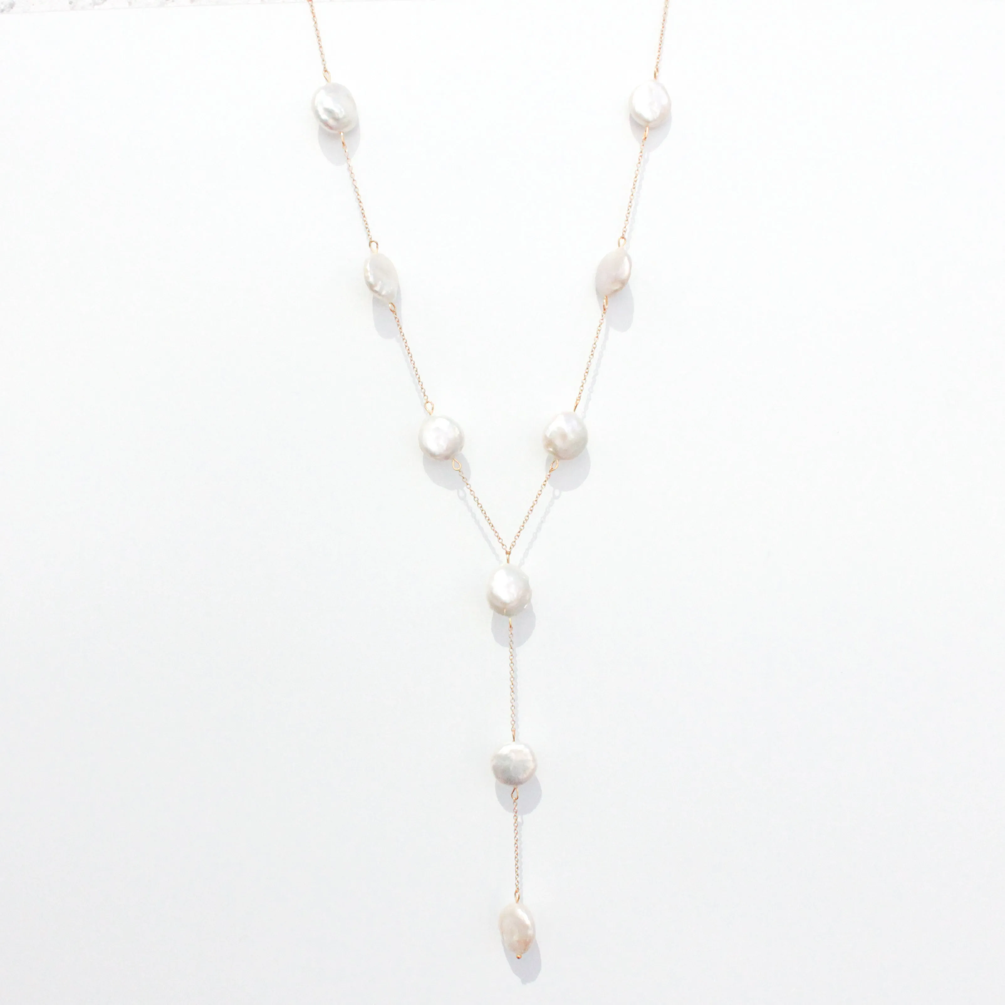 Flat Pearl Chain Necklace